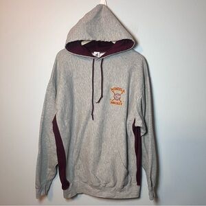 Mineola Hockey Hoodie Men’s XL Gray Maroon Pullover Sweatshirt New York Sports